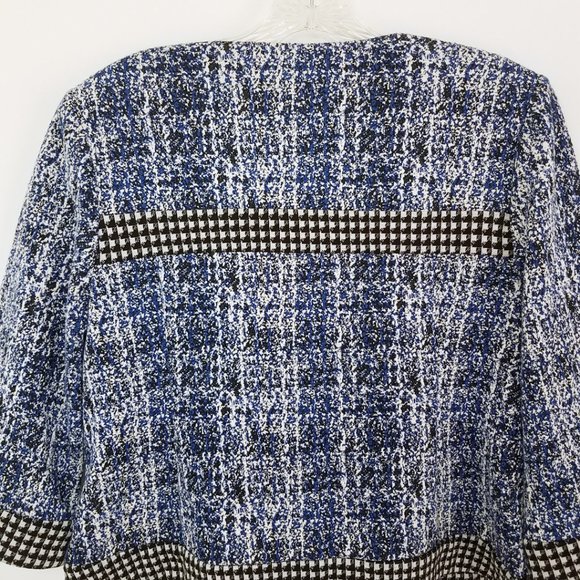 CAbi Women's Medium Blue Black Button Down Jacket Coat - Picture 8 of 15